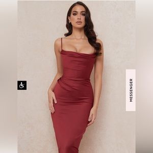 House of CB Red Satin Dress